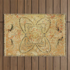 French Aubusson Vintage Rug Print Outdoor Rug Gallery Image 1