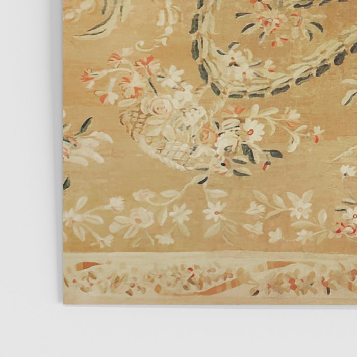French Aubusson Vintage Rug Print Poster Gallery Image 3