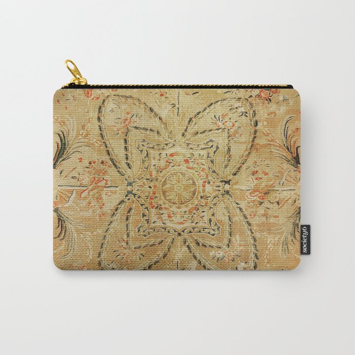 French Aubusson Vintage Rug Print Carry All Pouch Gallery Image 1