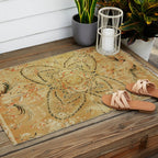 French Aubusson Vintage Rug Print Outdoor Rug Gallery Image 2