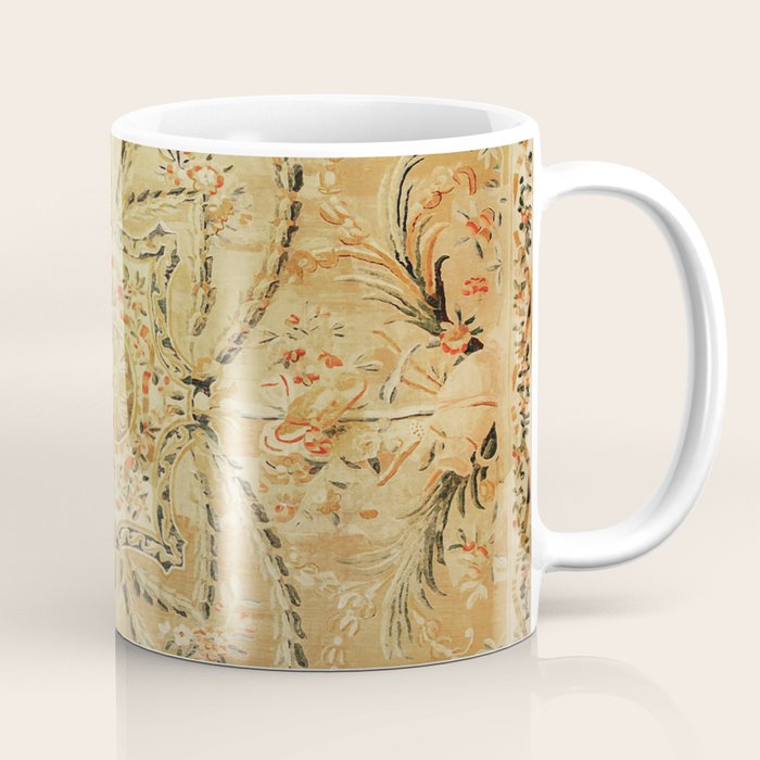 French Aubusson Vintage Rug Print Coffee Mug Gallery Image 1