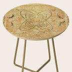 French Aubusson Vintage Rug Print Side Table Gallery Image 2