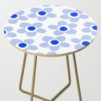Light Blue Maisie Flowers Cheerful Floral Pattern on White Side Table Gallery Image 2