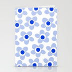 Light Blue Maisie Flowers Cheerful Floral Pattern on White Stationery Card Gallery Image 2