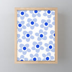 Light Blue Maisie Flowers Cheerful Floral Pattern on White Mini Art Print Gallery Image 1