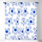 Light Blue Maisie Flowers Cheerful Floral Pattern on White Window Curtain Gallery Image 5