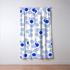 Light Blue Maisie Flowers Cheerful Floral Pattern on White Window Curtain Gallery Image 3