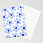 Light Blue Maisie Flowers Cheerful Floral Pattern on White Stationery Card Gallery Image 2