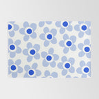 Light Blue Maisie Flowers Cheerful Floral Pattern on White Rug Gallery Image 2