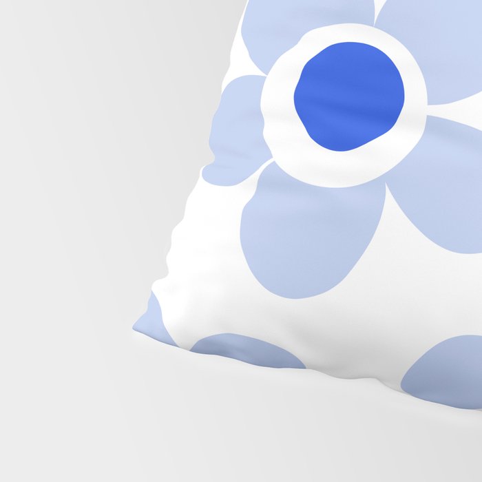 Light Blue Maisie Flowers Cheerful Floral Pattern on White Pillow Sham Gallery Image 4