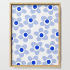 Light Blue Maisie Flowers Cheerful Floral Pattern on White Serving Tray Gallery Image 1