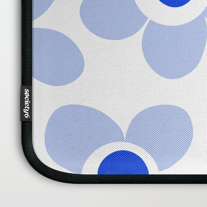 Light Blue Maisie Flowers Cheerful Floral Pattern on White Laptop Sleeve Gallery Image 3