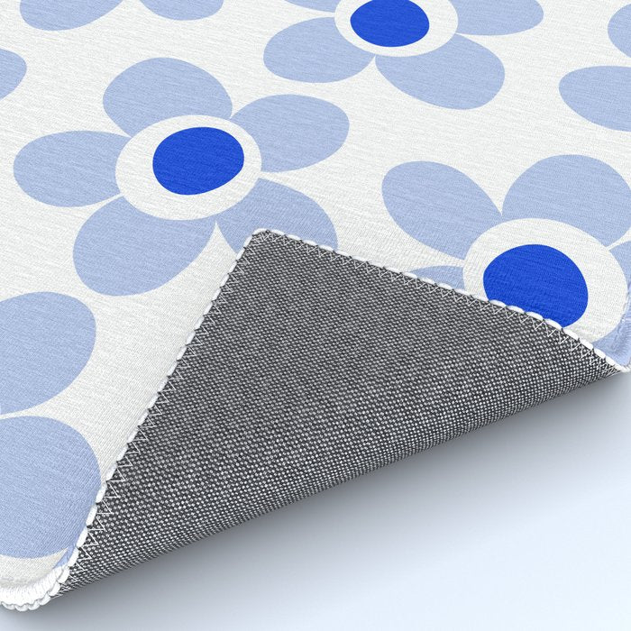 Light Blue Maisie Flowers Cheerful Floral Pattern on White Rug Gallery Image 4