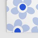 Light Blue Maisie Flowers Cheerful Floral Pattern on White Poster Gallery Image 3