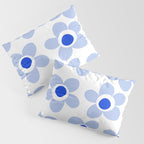 Light Blue Maisie Flowers Cheerful Floral Pattern on White Pillow Sham Gallery Image 3