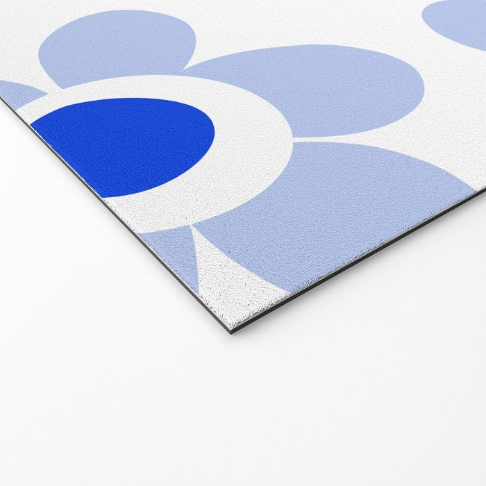 Light Blue Maisie Flowers Cheerful Floral Pattern on White Welcome Mat Gallery Image 2