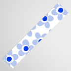 Light Blue Maisie Flowers Cheerful Floral Pattern on White Table Runner Gallery Image 3