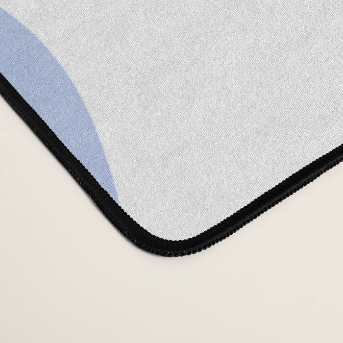 Light Blue Maisie Flowers Cheerful Floral Pattern on White Desk Mat Gallery Image 4