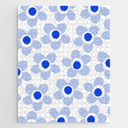 Light Blue Maisie Flowers Cheerful Floral Pattern on White Jigsaw Puzzle Gallery Image 1