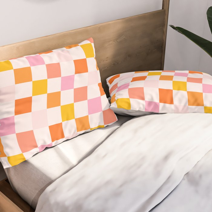 Checkers: PATTERN 04 | The Peach Edition Pillow Sham Gallery Image 2