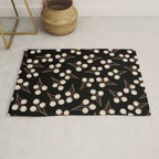 Cotton Stems Botanical Pattern in Brown, Cream, and Black II Rug Gallery Image 1