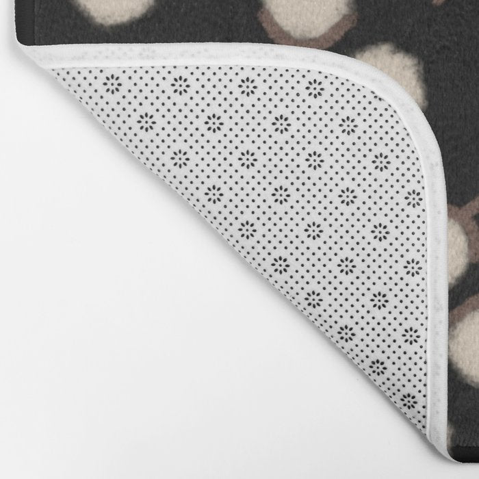 Cotton Stems Botanical Pattern in Brown, Cream, and Black II Bath Mat Gallery Image 2