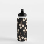 Cotton Stems Botanical Pattern in Brown, Cream, and Black II Water Bottle Gallery Image 3