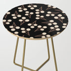 Cotton Stems Botanical Pattern in Brown, Cream, and Black II Side Table Gallery Image 2