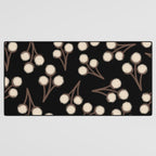 Cotton Stems Botanical Pattern in Brown, Cream, and Black II Desk Mat Gallery Image 3