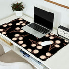 Cotton Stems Botanical Pattern in Brown, Cream, and Black II Desk Mat Gallery Image 2