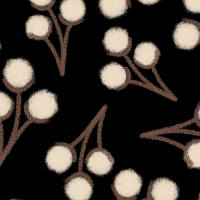 Cotton Stems Botanical Pattern in Brown, Cream, and Black II Coffee Mug Gallery Image 2