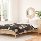 Cotton Stems Botanical Pattern in Brown, Cream, and Black II Duvet Cover Gallery Image 2