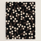 Cotton Stems Botanical Pattern in Brown, Cream, and Black II Jigsaw Puzzle Gallery Image 1