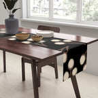 Cotton Stems Botanical Pattern in Brown, Cream, and Black II Table Runner Gallery Image 2