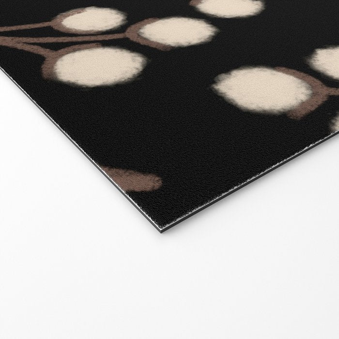 Cotton Stems Botanical Pattern in Brown, Cream, and Black II Welcome Mat Gallery Image 2