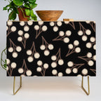 Cotton Stems Botanical Pattern in Brown, Cream, and Black II Credenza Gallery Image 1