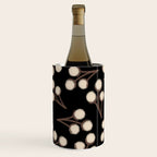 Cotton Stems Botanical Pattern in Brown, Cream, and Black II Wine Chiller Gallery Image 3