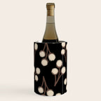 Cotton Stems Botanical Pattern in Brown, Cream, and Black II Wine Chiller Gallery Image 2