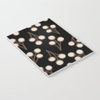 Cotton Stems Botanical Pattern in Brown, Cream, and Black II Notebook Gallery Image 3