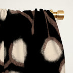 Cotton Stems Botanical Pattern in Brown, Cream, and Black II Window Curtain Gallery Image 2