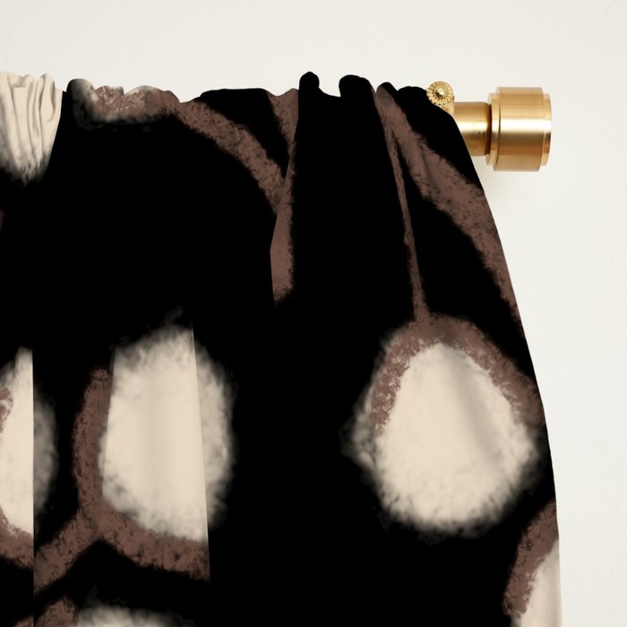 Cotton Stems Botanical Pattern in Brown, Cream, and Black II Window Curtain Gallery Image 2