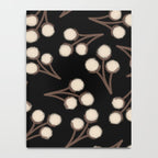 Cotton Stems Botanical Pattern in Brown, Cream, and Black II Notebook Gallery Image 4
