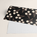 Cotton Stems Botanical Pattern in Brown, Cream, and Black II Wrapping Paper Gallery Image 2