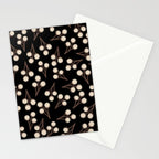 Cotton Stems Botanical Pattern in Brown, Cream, and Black II Stationery Card Gallery Image 2