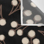 Cotton Stems Botanical Pattern in Brown, Cream, and Black II Wall Tapestry Gallery Image 3