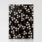 Cotton Stems Botanical Pattern in Brown, Cream, and Black II Stationery Card Gallery Image 2