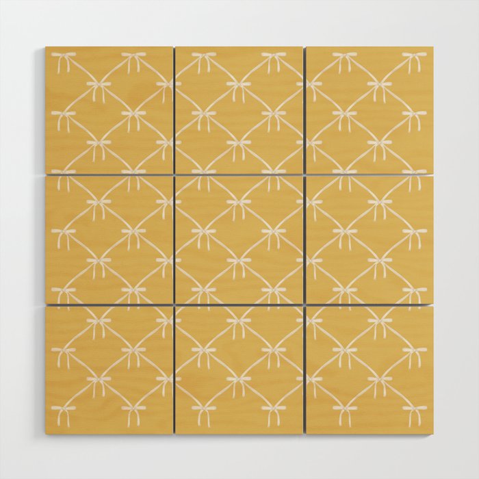 Bows & Ribbons Pattern XXI Butter Yellow Wood Wall Art Gallery Image 1