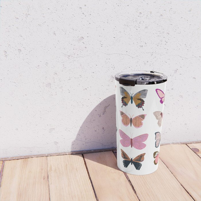 Pink Butterflies Travel Mug Gallery Image 4