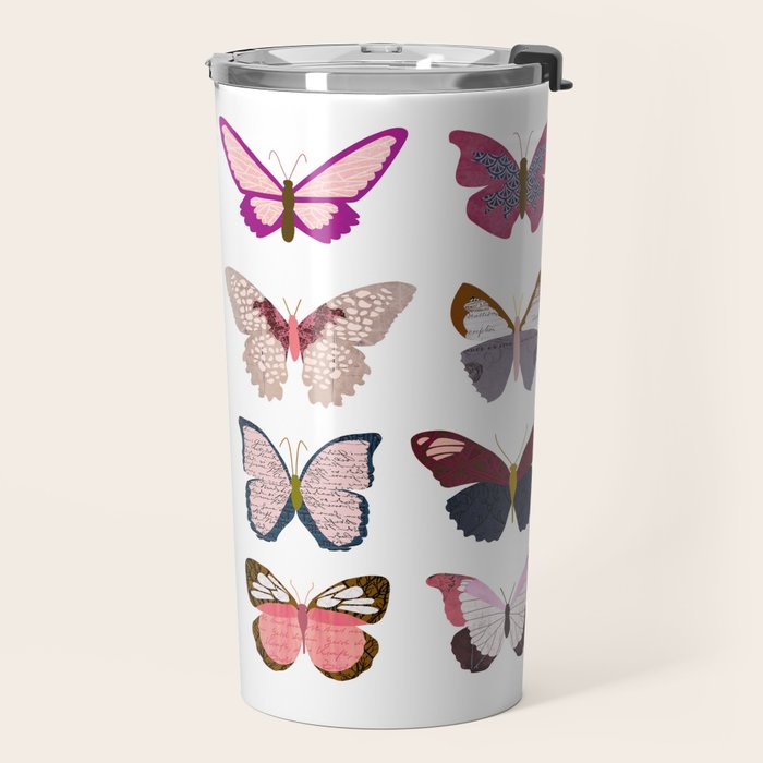 Pink Butterflies Travel Mug Gallery Image 2