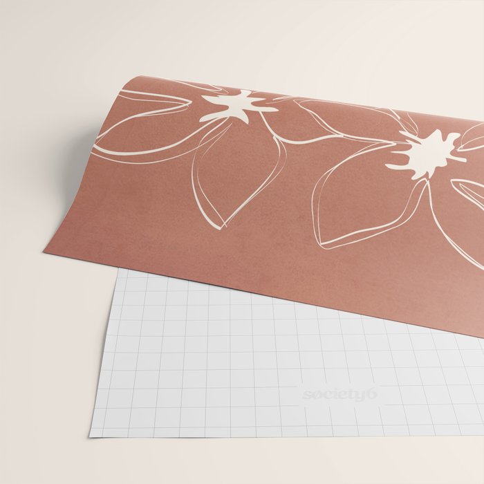 Little Flower Outline on Clay 02 Wrapping Paper Gallery Image 2
